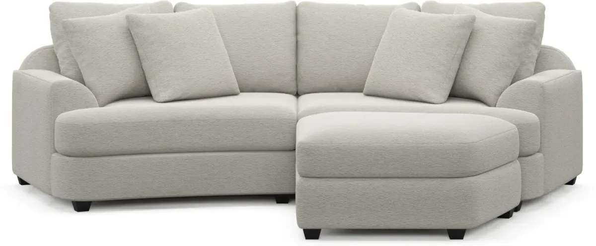 Skylar 3-Piece Sectional with Right-Facing Ottoman - Everton Grey