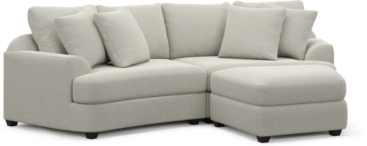 Skylar 3-Piece Sectional with Right-Facing Ottoman - Everton Grey