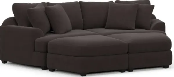 Skylar 4-Piece Pit Sectional - Merrimac Dark Brown