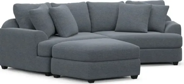 Skylar 3-Piece Sectional with Left-Facing Ottoman - Bridger Navy