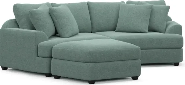 Skylar 3-Piece Sectional with Left-Facing Ottoman - Bridger Jade