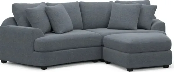 Skylar 3-Piece Sectional with Right-Facing Ottoman - Bridger Navy