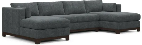 Brentwood Foam Comfort 3-Piece Sectional with Dual Chaise - Contessa Shadow