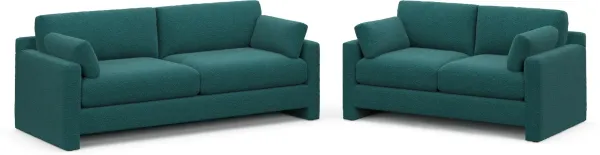 Forbes Foam Comfort 2 Pc. Living Room - Bloke Peacock