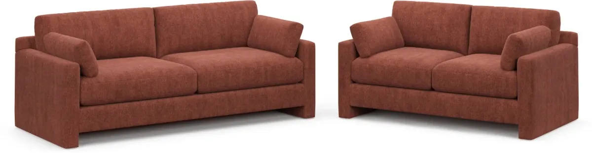 Forbes Foam Comfort 2 Pc. Living Room - Contessa Paprika