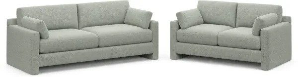 Forbes Foam Comfort 2 Pc. Living Room - Broderick Sea Glass