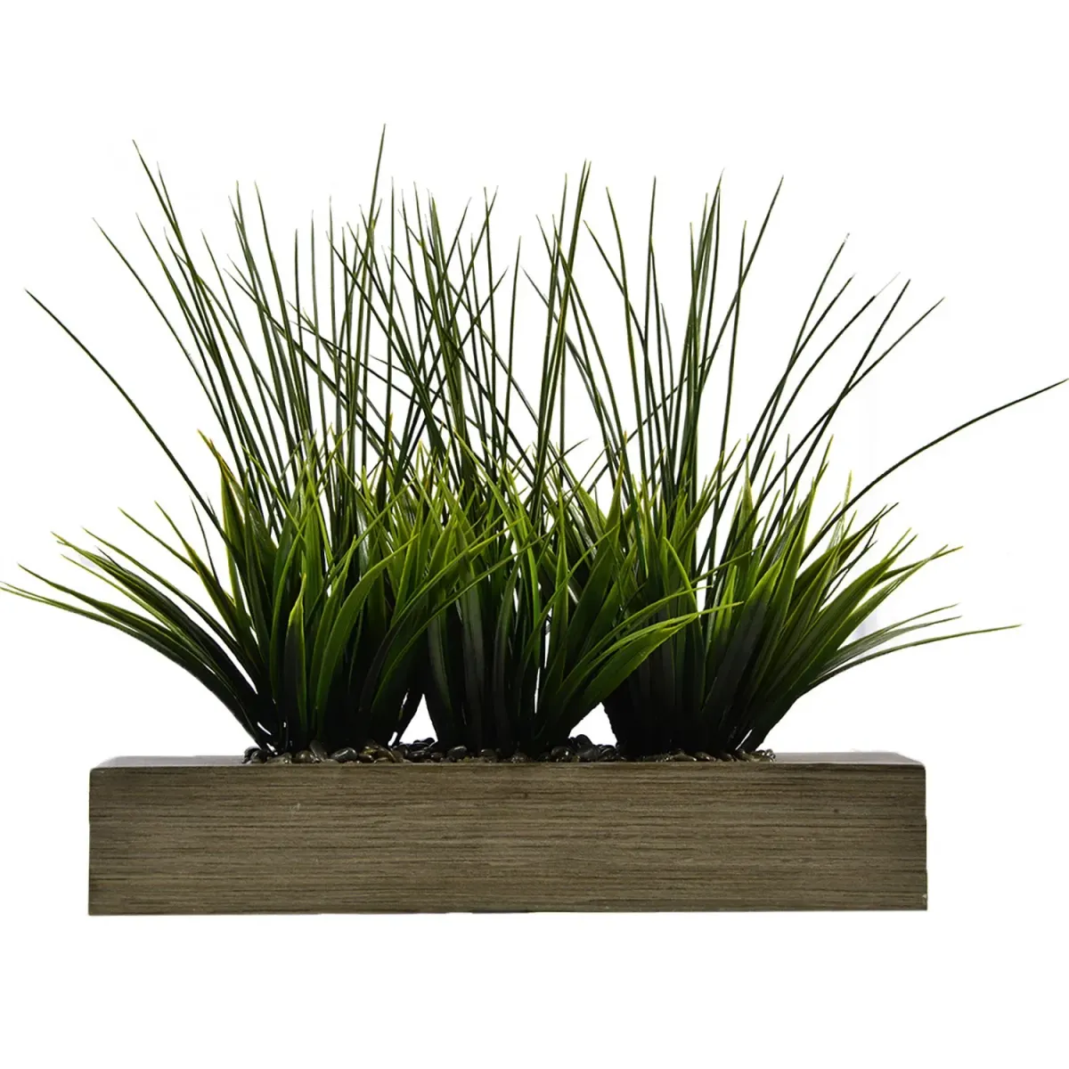 14" Faux Grass in Rectangular Wood-Like Planter by Vintage Home