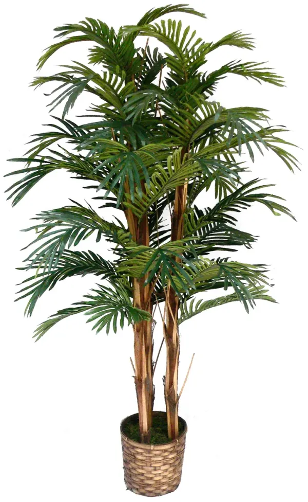 60" Faux Palm Tree in Bamboo Wicker Planter | By Vintage Home