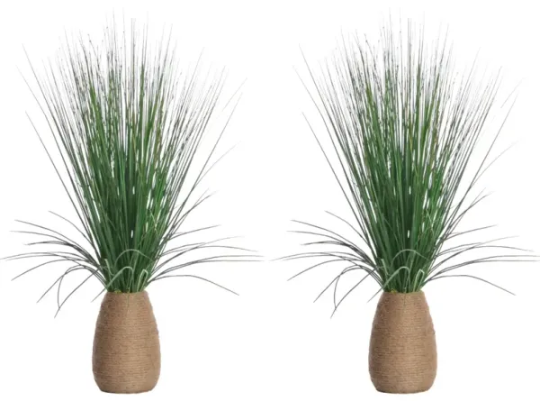 29" Artificial Tall Grass in Hemp Rope Container
