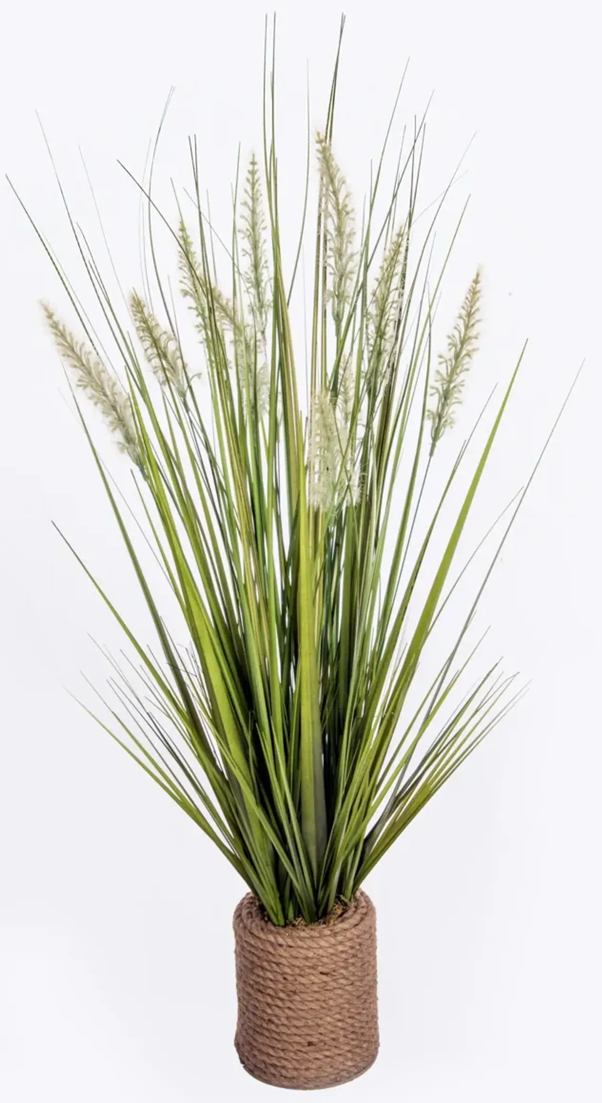 40" Tall Onion Grass Artificial Indoor/ Outdoor Faux Décor In Rope Vase