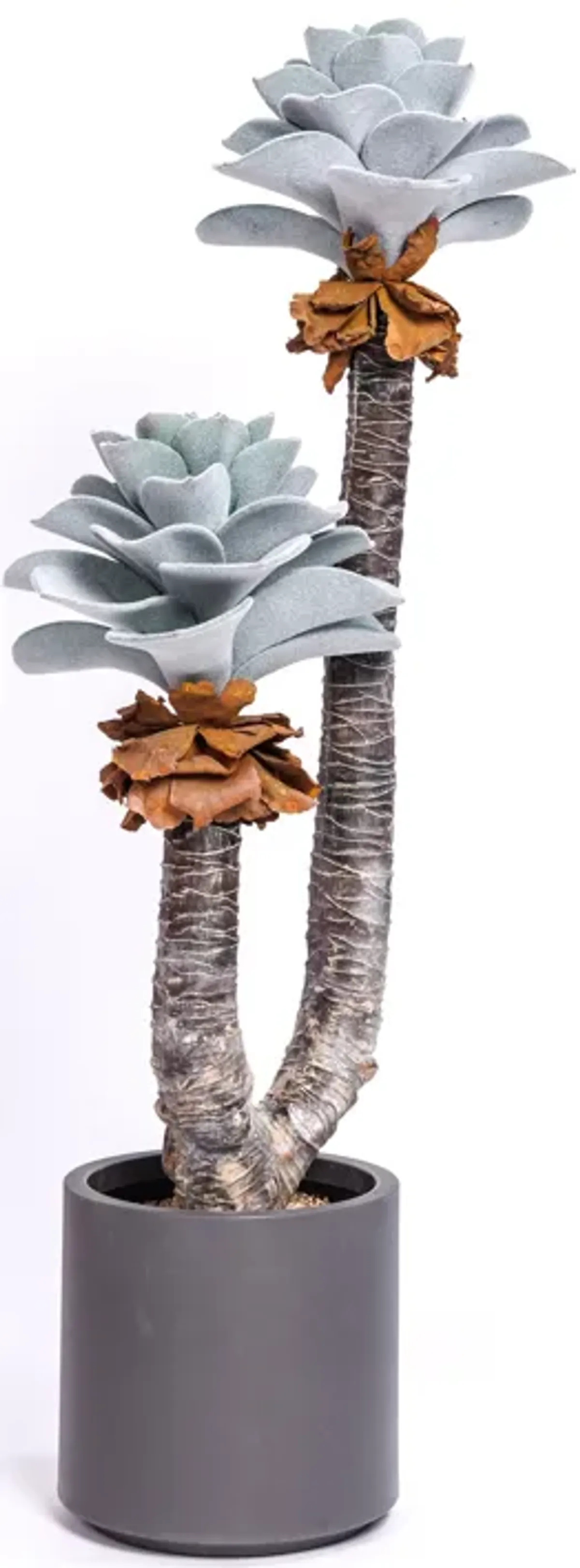 Faux Artichoke Agave Plant in Grey Planter |48”| Vintage Home