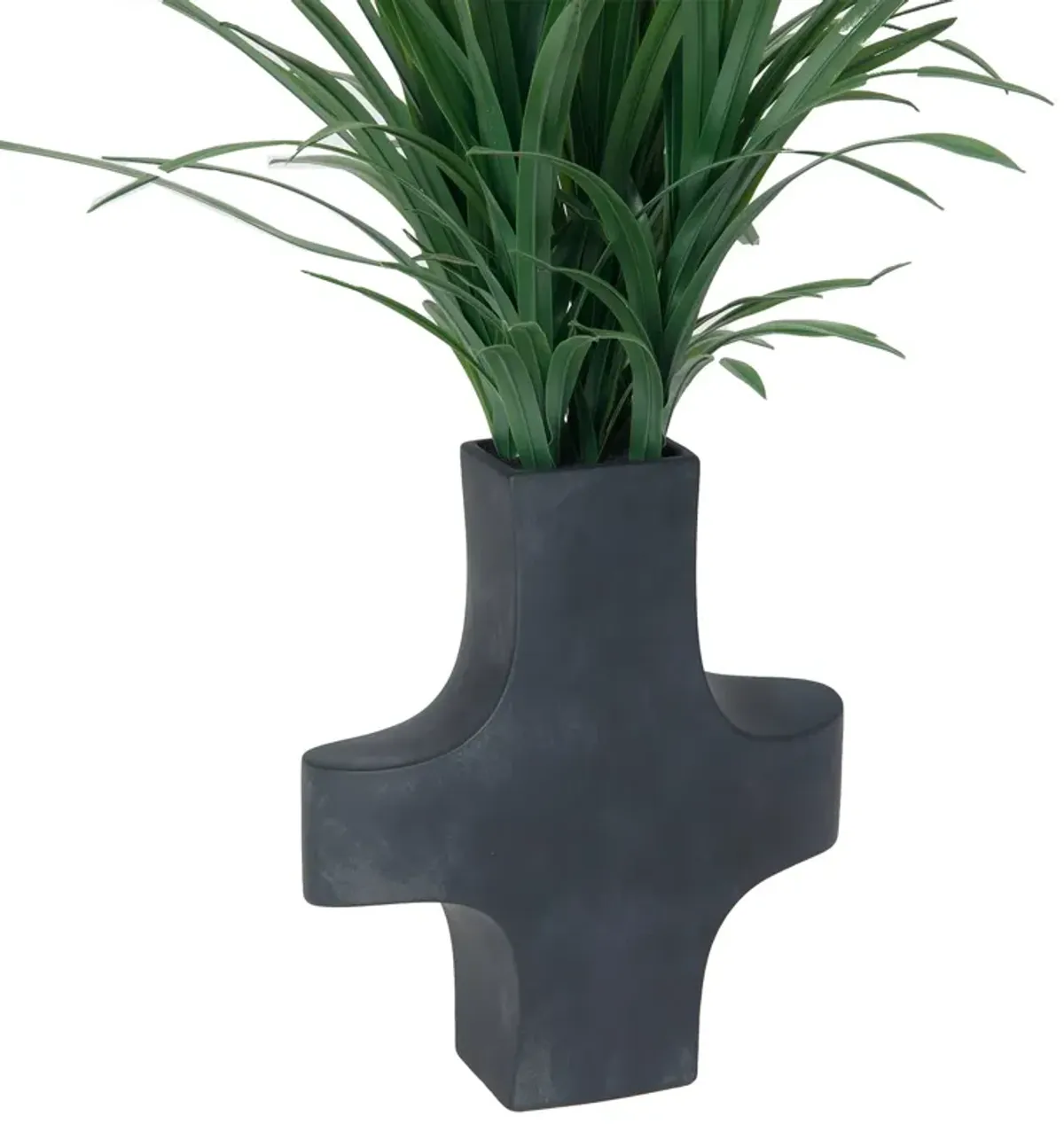 34" Real Touch Artificial Grass in a Black Modern Planter | Perfect décor for any home