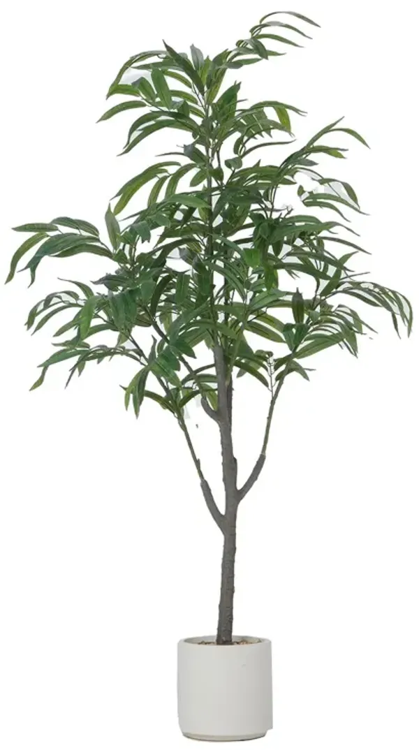 63" Artificial Faux Eucalyptus Tree in a Beige Resin Planter