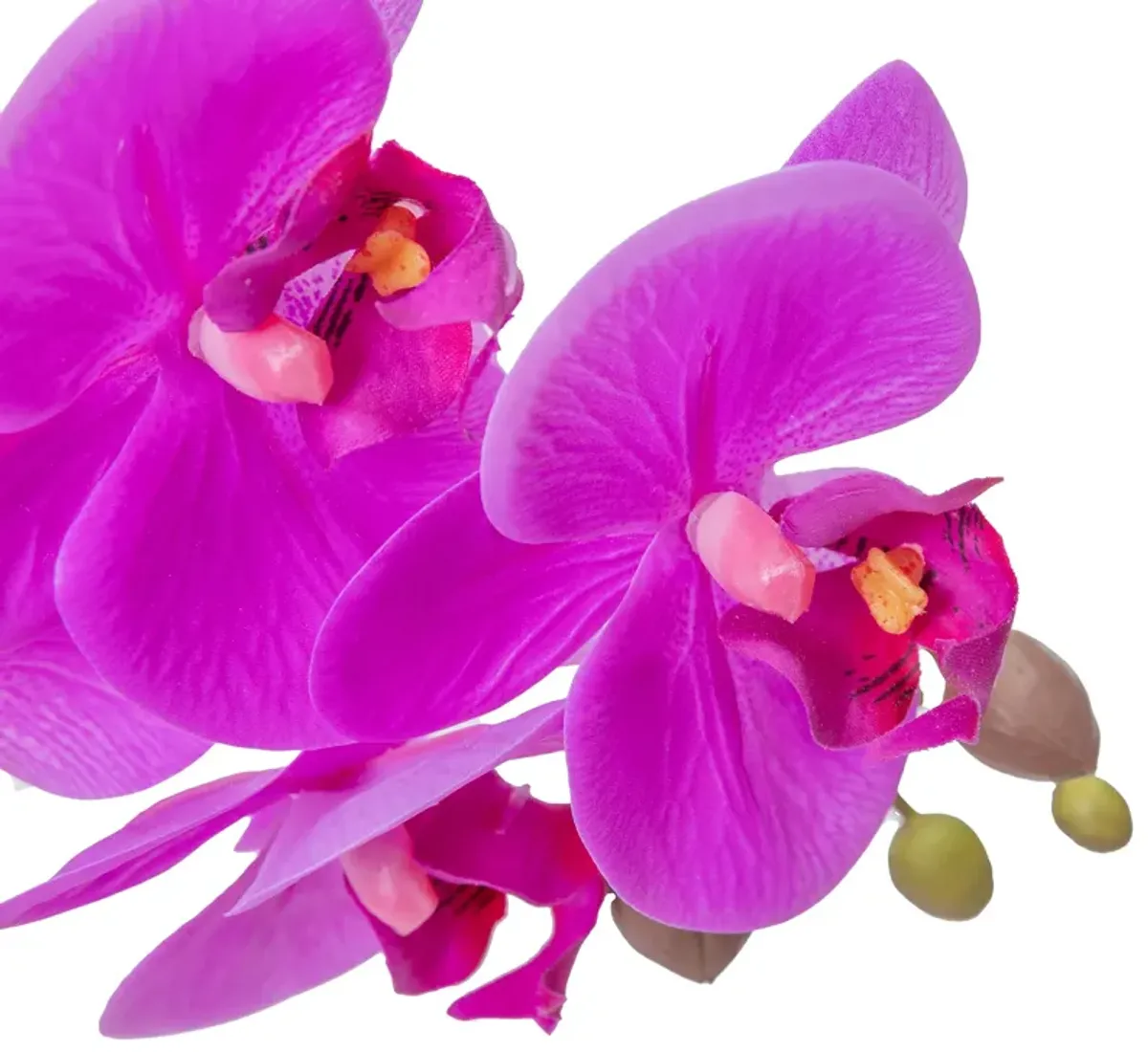 19" Orchid Arrangement in a Leaf-styled White Ceramic Vase - 2 pack