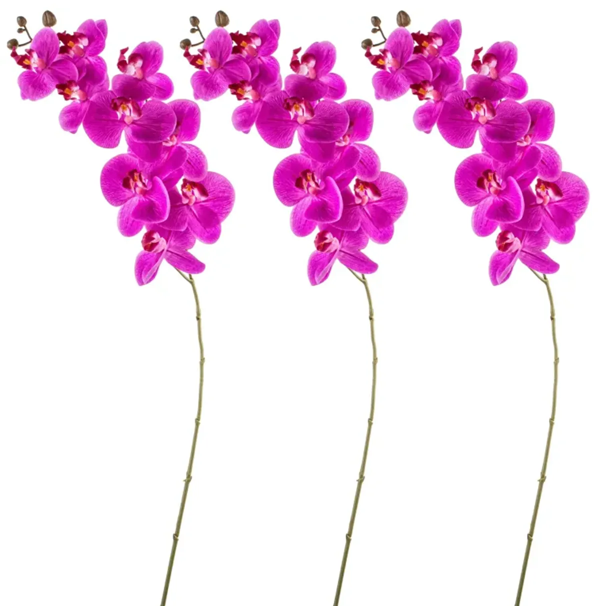Faux Purple Orchids Set of 3 | 38" Scented Flowers | Vintage Real Touch Artificial Orchids By Fiori Sempre | Home Decor | Flower Diffuser