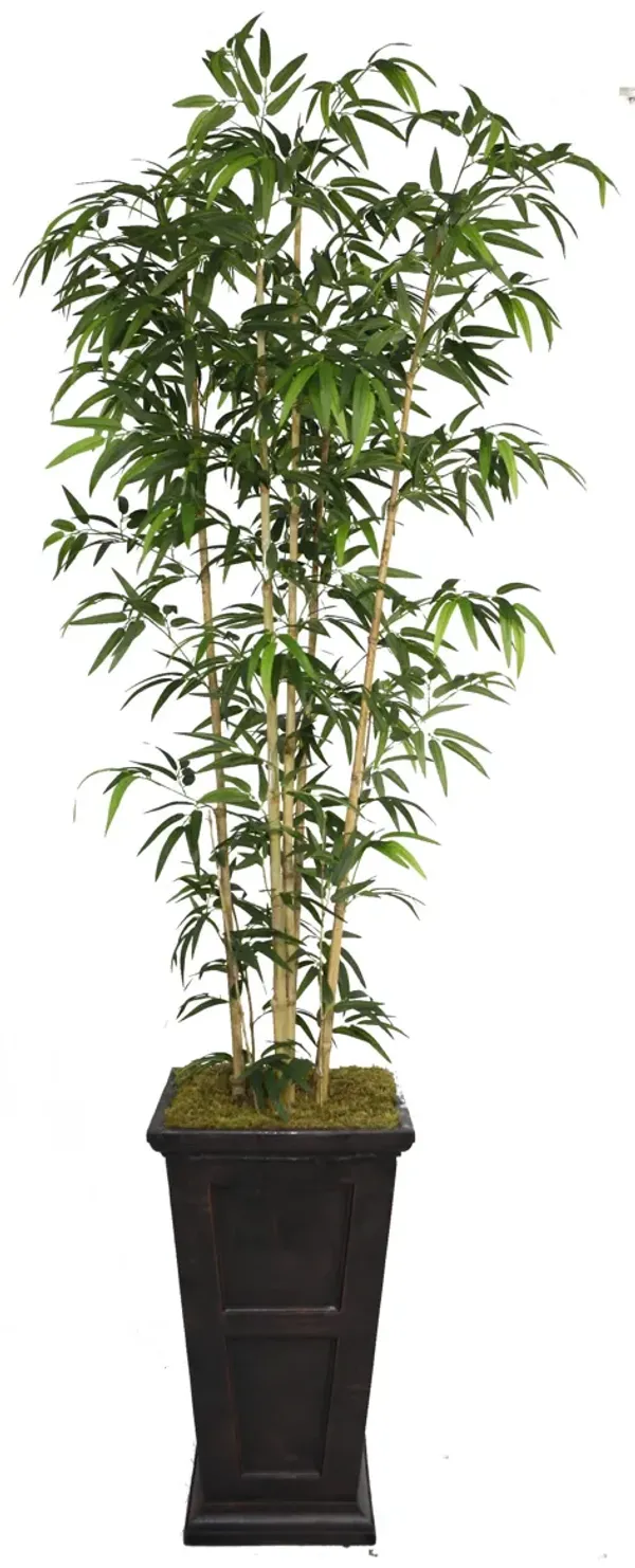 Vintage Home Artificial Faux 72" Tall Bamboo Tree and Natural Poles with Eco Planter