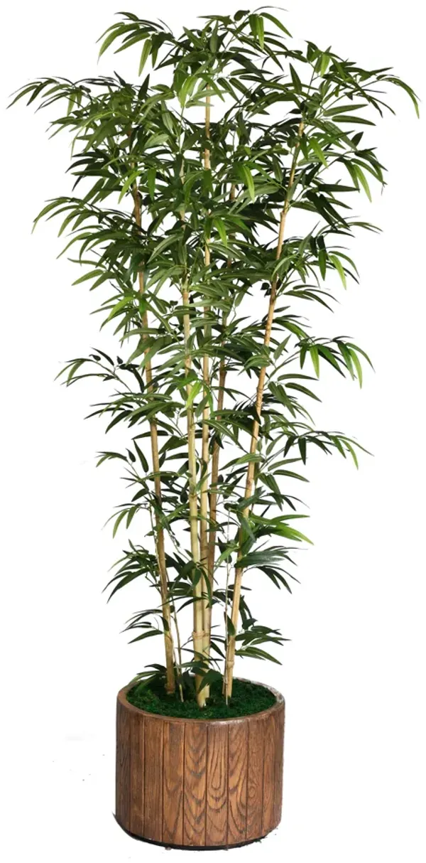 Vintage Home Artificial Faux 72" Tall Bamboo Tree and Natural Poles with Eco Planter