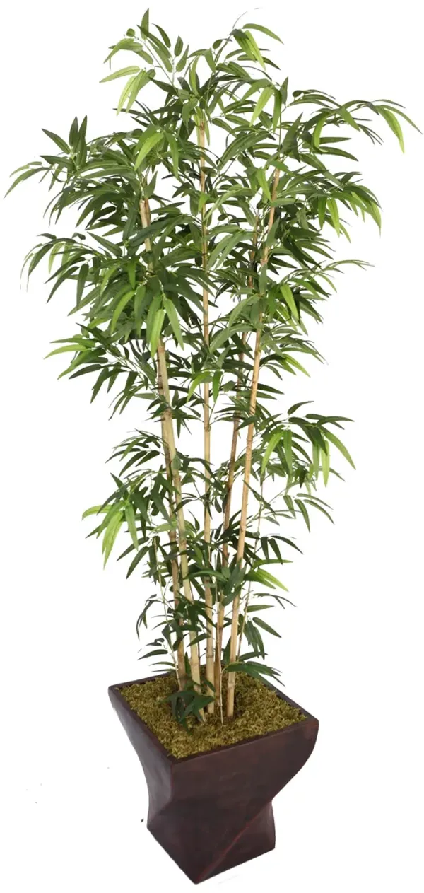 Vintage Home Artificial Faux 72" Tall Bamboo Tree and Natural Poles with Eco Planter