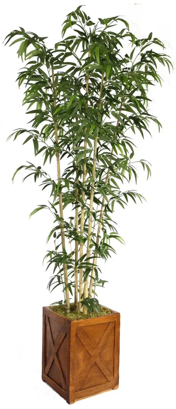 Vintage Home Artificial Faux 72" Tall Bamboo Tree and Natural Poles with Eco Planter