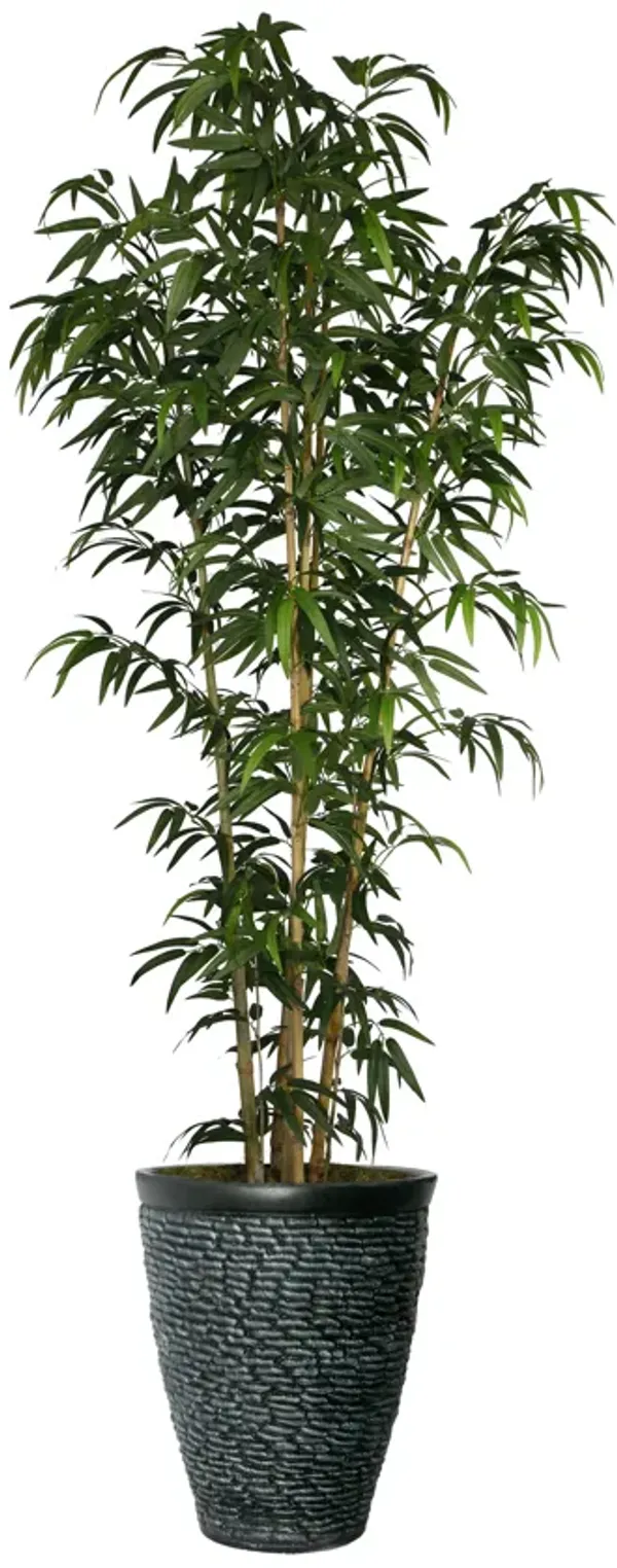 Vintage Home Artificial Faux 72" Tall Bamboo Tree and Natural Poles with Eco Planter