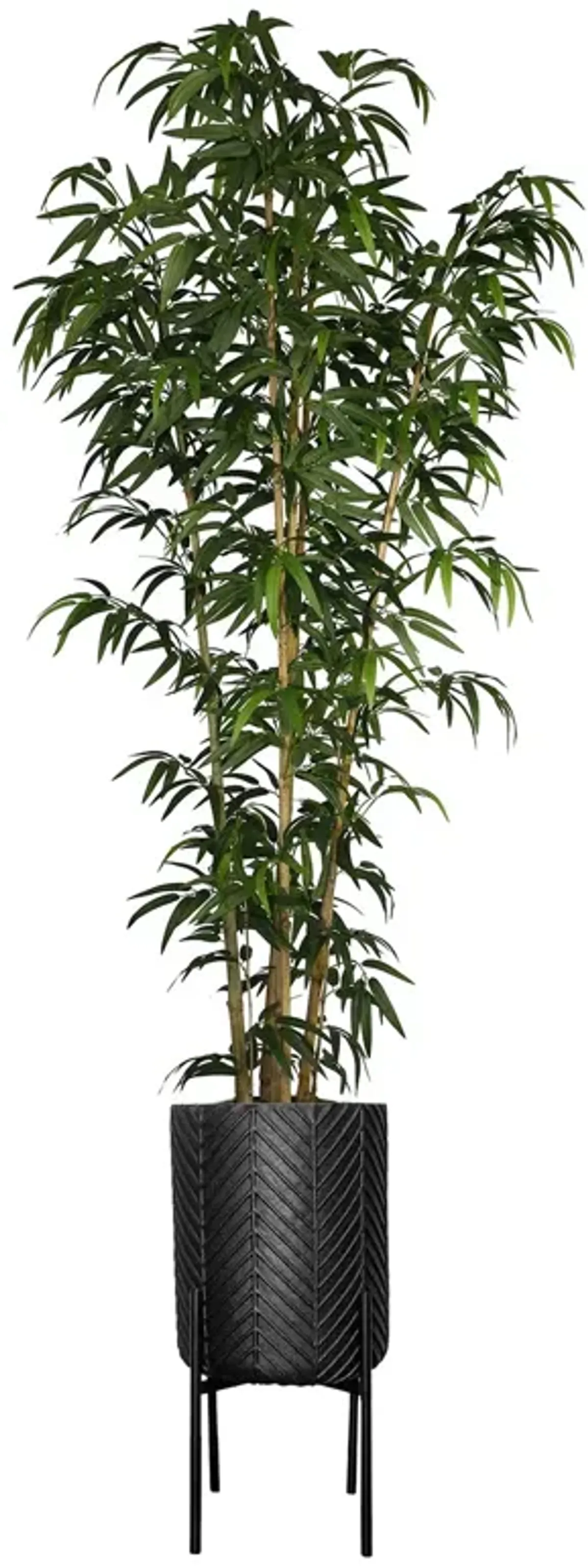 Vintage Home Artificial Faux 72" Tall Bamboo Tree and Natural Poles with Eco Planter