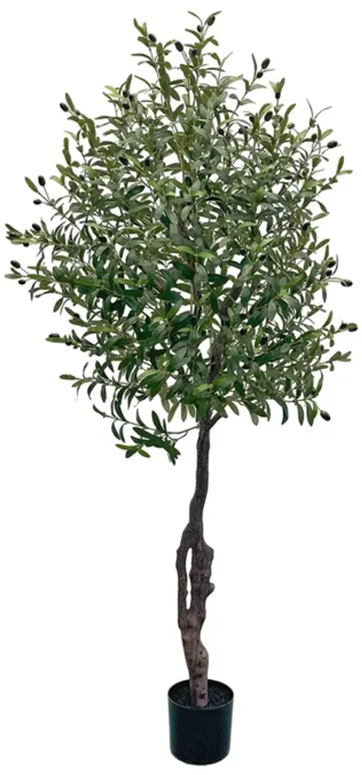 72" Artificial Olive Tree – Realistic Faux Potted Olive Plant with Natural Trunk & Lush Green Foliage