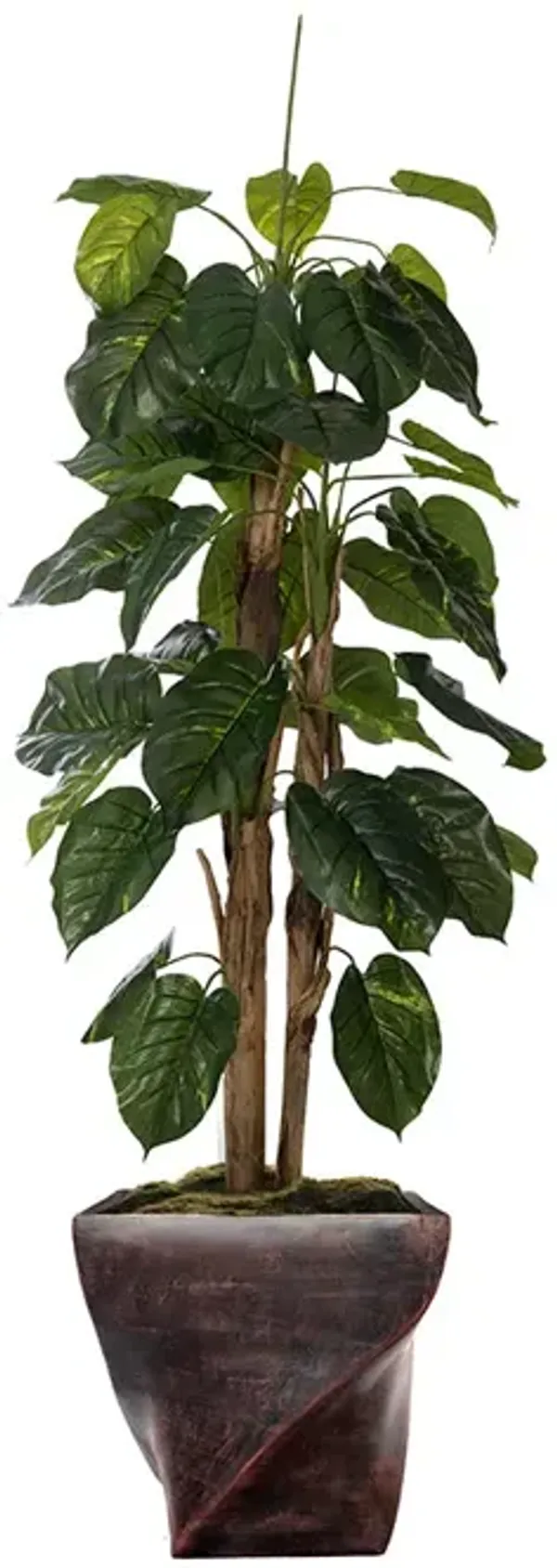 66" Tall Artificial Faux Scindapsus Aureus (Devil’s Ivy) with Eco-Paper Planter