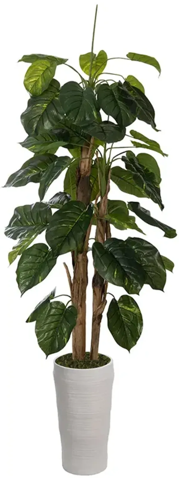 66" Tall Artificial Faux Scindapsus Aureus (Devil’s Ivy) with Eco-Paper Planter