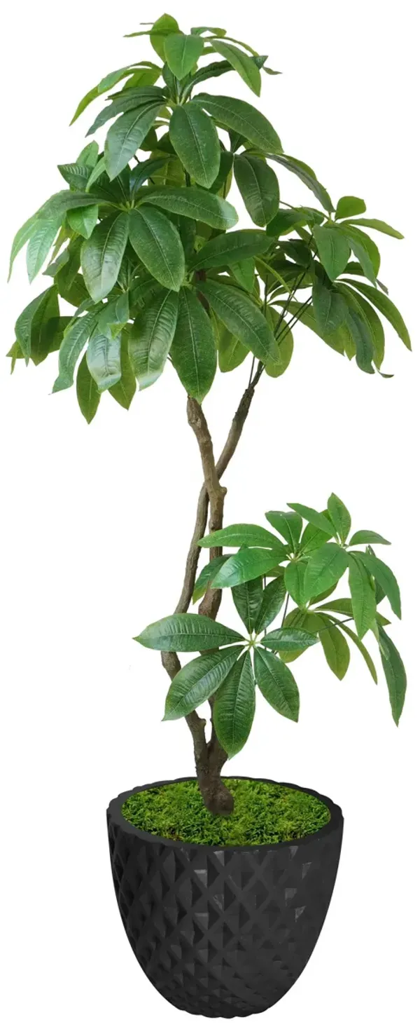 72" Artificial Faux Real Touch Money Tree with Eco Planter