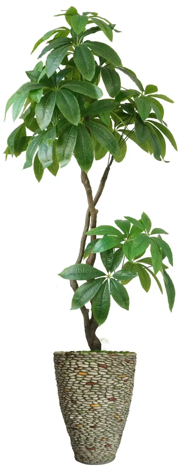 72" Artificial Faux Real Touch Money Tree with Eco Planter | Indoor and Outdoor Use