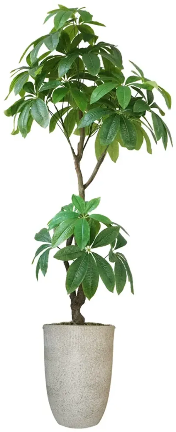72" Artificial Faux Real Touch Money Tree with Eco Planter
