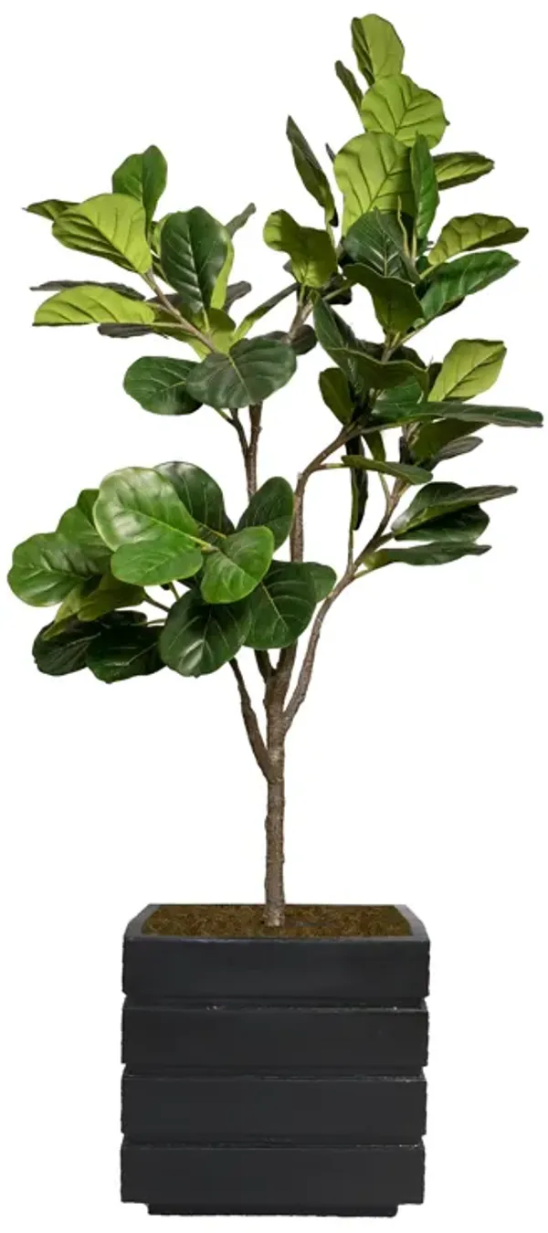 Vintage Home Artificial Faux Fig Tree  68" Large Fake Plant Real Touch Indoor Home and Office Accent Décor with Eco Planter