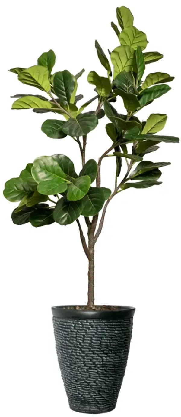 Vintage Home Artificial Faux Fig Tree  68" Large Fake Plant Real Touch Indoor Home and Office Accent Décor with Eco Planter