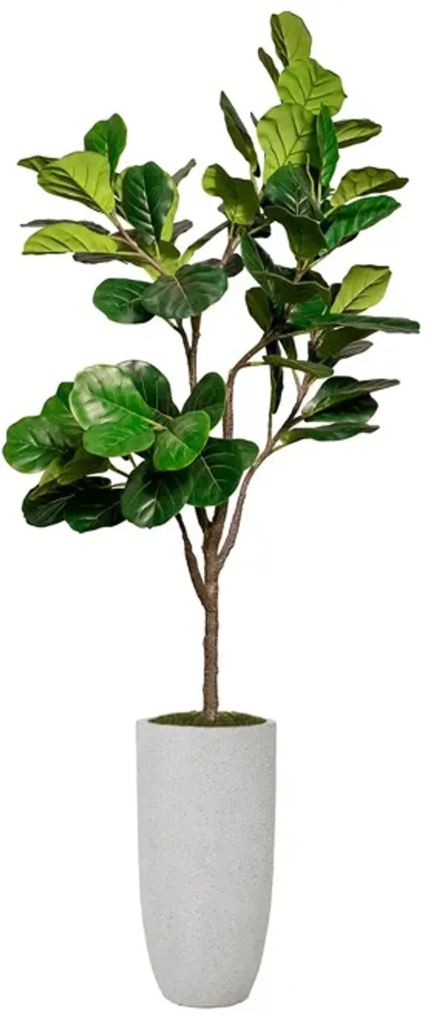 Vintage Home Artificial Faux Fig Tree  68" Large Fake Plant Real Touch Indoor Home and Office Accent Décor with Eco Planter