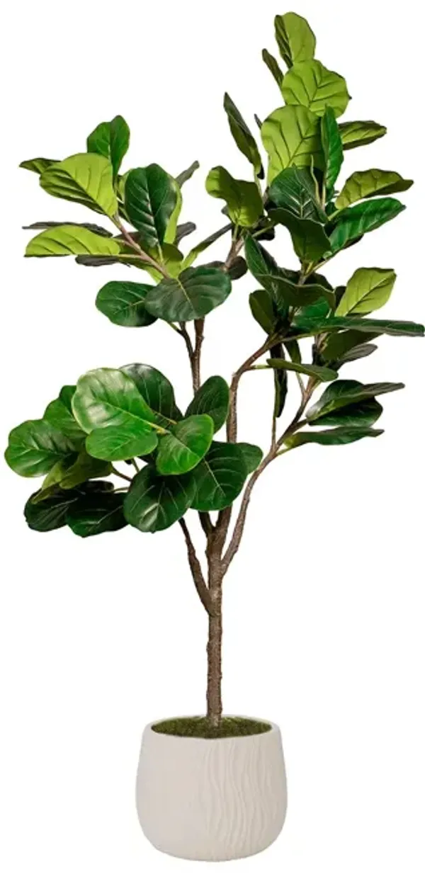 Vintage Home Artificial Faux Fig Tree  68" Large Fake Plant Real Touch Indoor Home and Office Accent Décor with Eco Planter