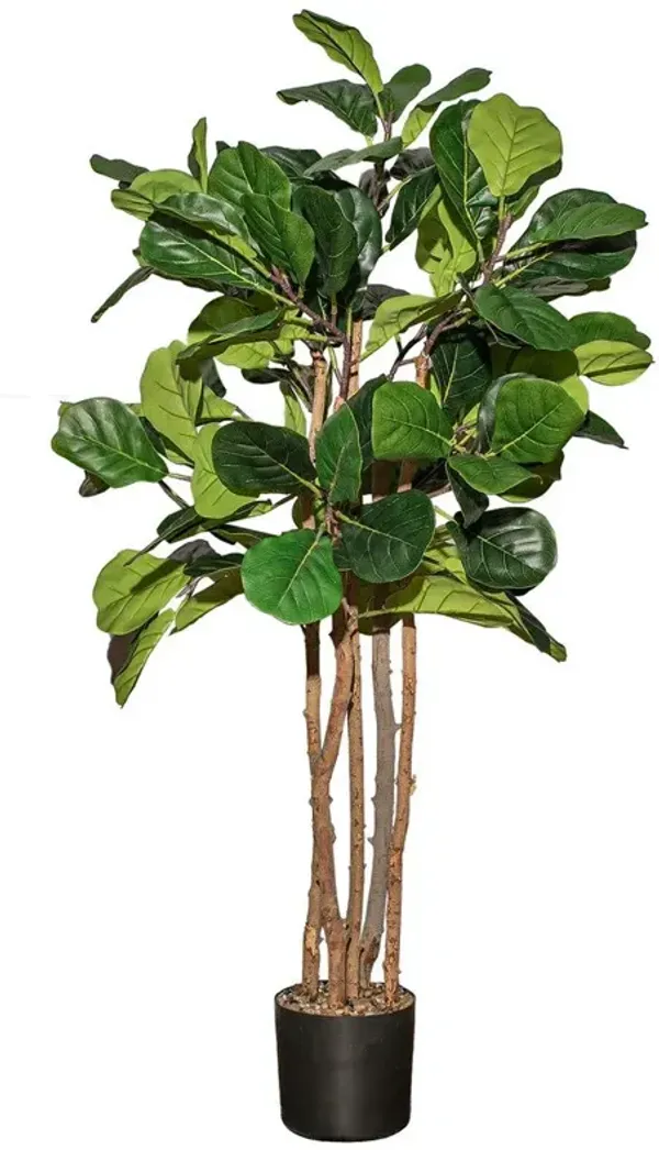 61" Artificial Faux Fig Tree | Large Fake Plant with Vintage Real Touch