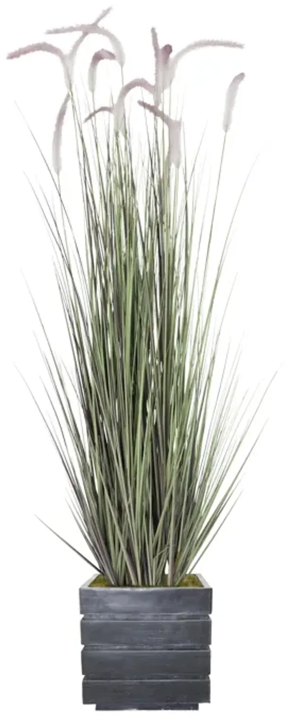 Faux Foxtail Grass 60” | Purple and White topped | Vintage Home