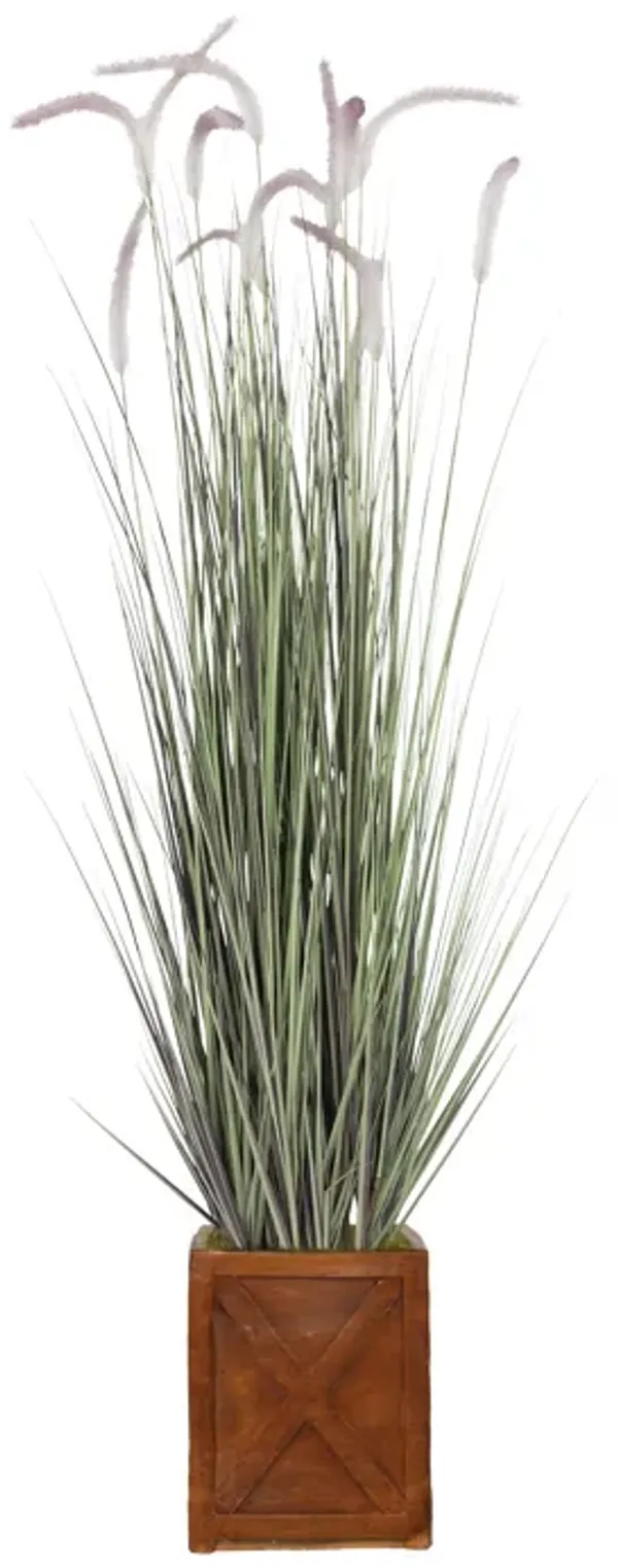 Faux Foxtail Grass 60” | Purple and White topped | Vintage Home