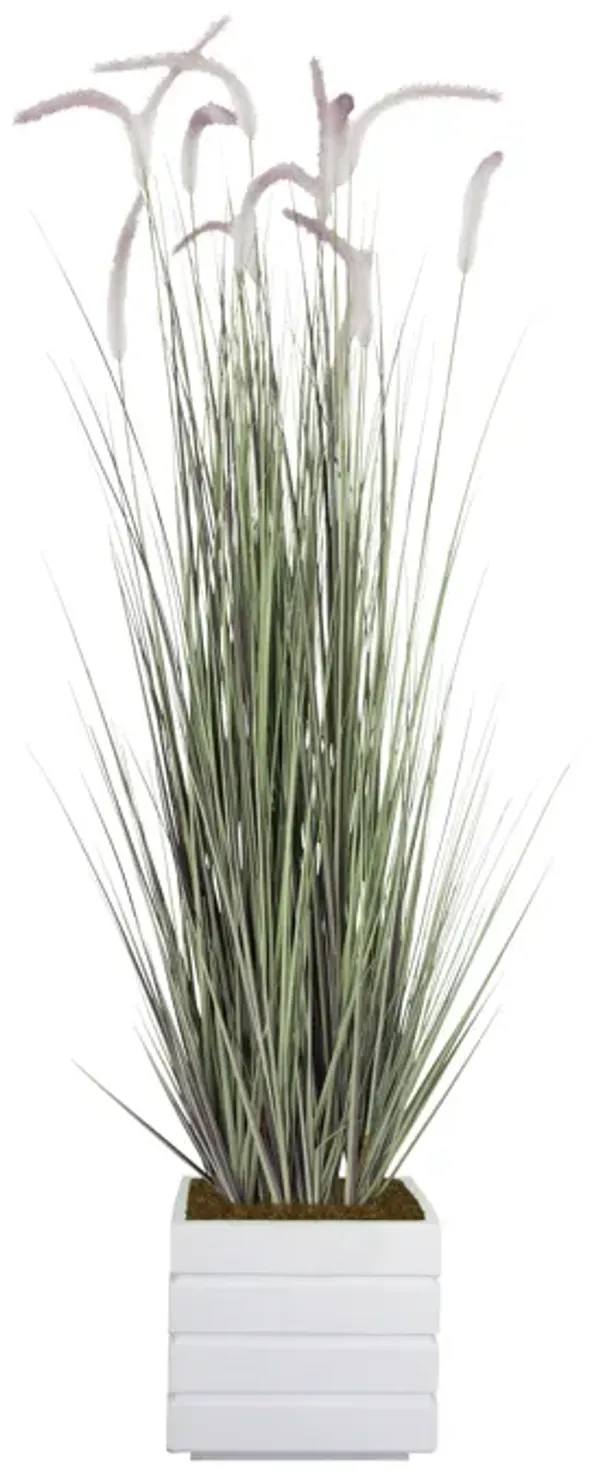 Faux Foxtail Grass 60” | Purple and White topped | Vintage Home