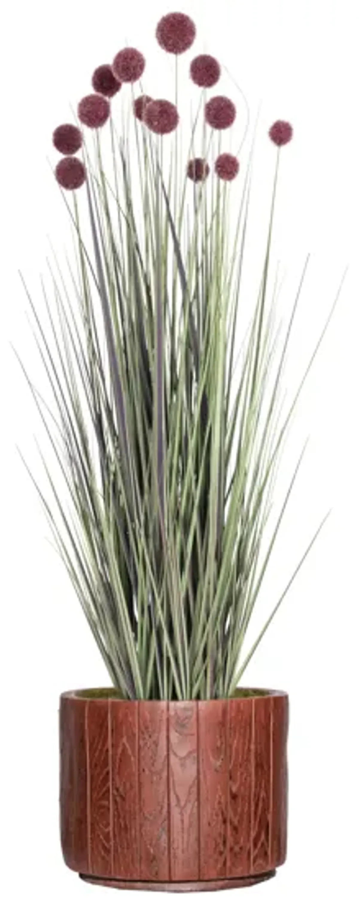 48" Artificial Faux Red PomPom Grass