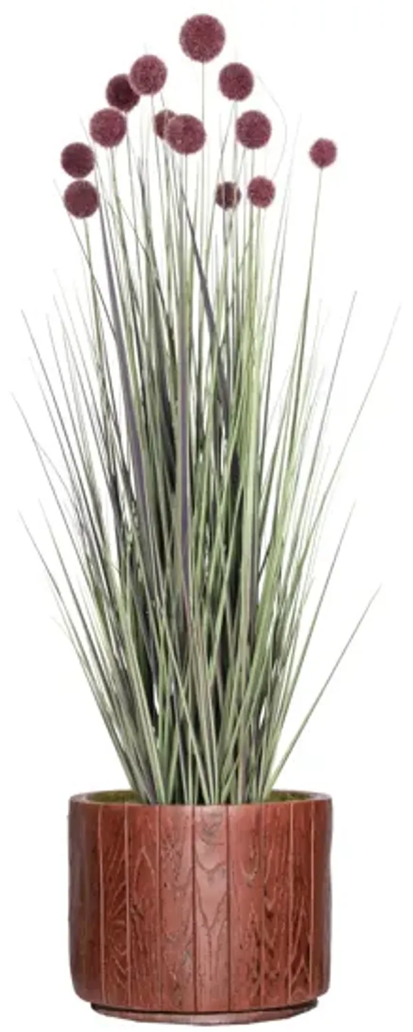 48" Artificial Faux Red PomPom Grass | Home Decor By Vintage Home