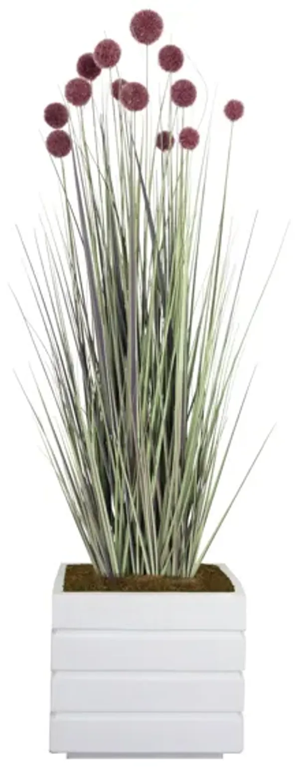 48" Artificial Faux Red PomPom Grass | Home Decor By Vintage Home