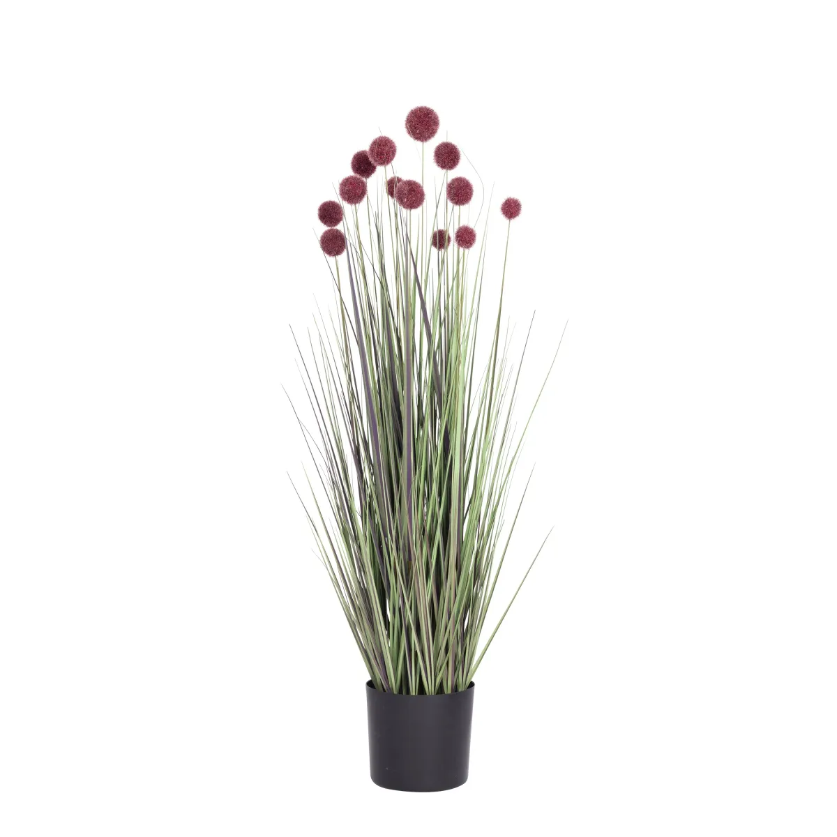 48" Artificial Faux Red PomPom Grass