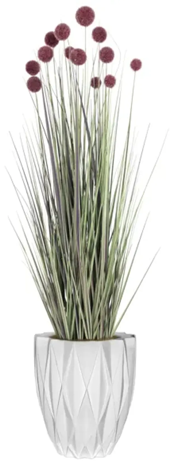 48" Artificial Faux Red PomPom Grass