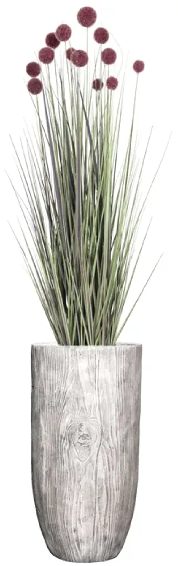 48" Artificial Faux Red PomPom Grass