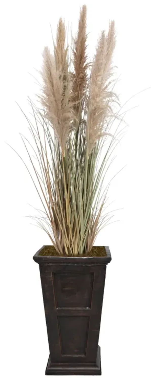 60" Tall Faux Beige Pampas Grass