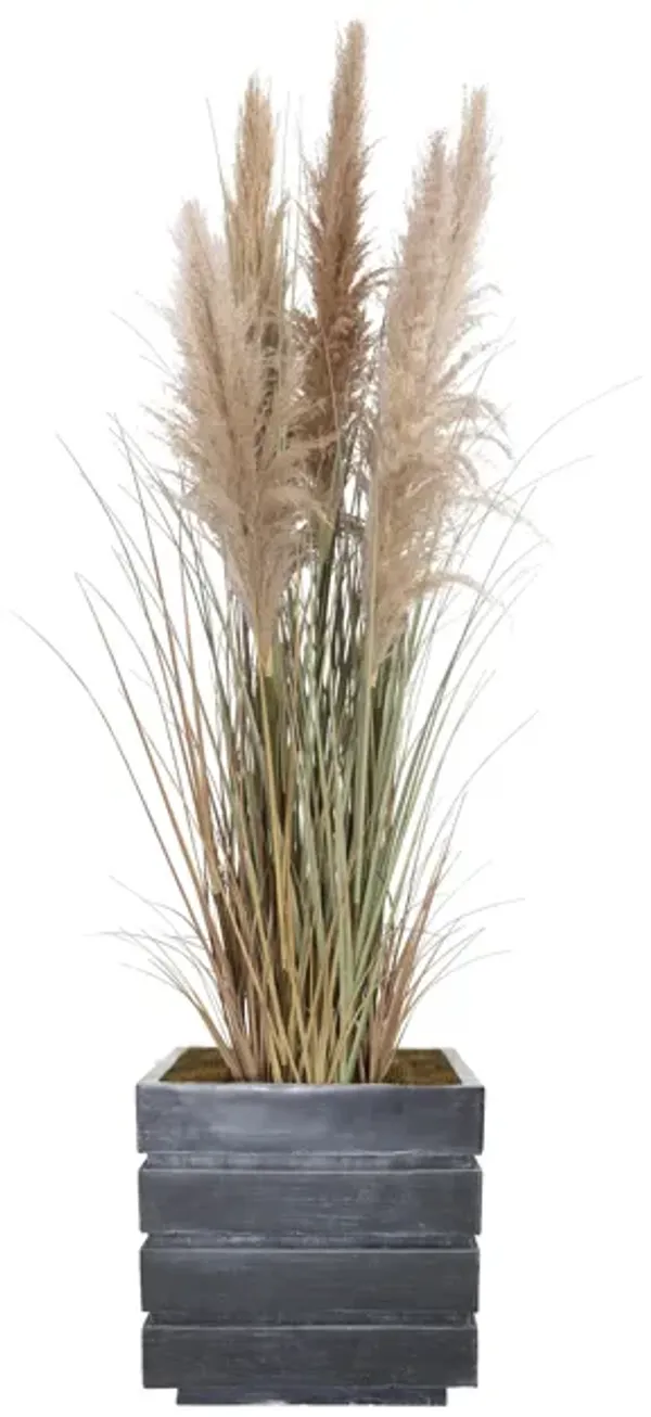 60" Tall Faux Beige Pampas Grass