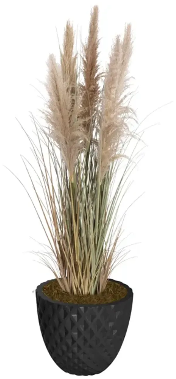 60" Tall Faux Beige Pampas Grass