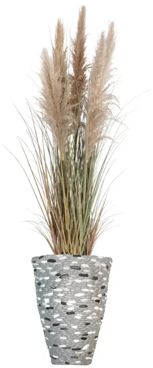 60" Tall Faux Beige Pampas Grass