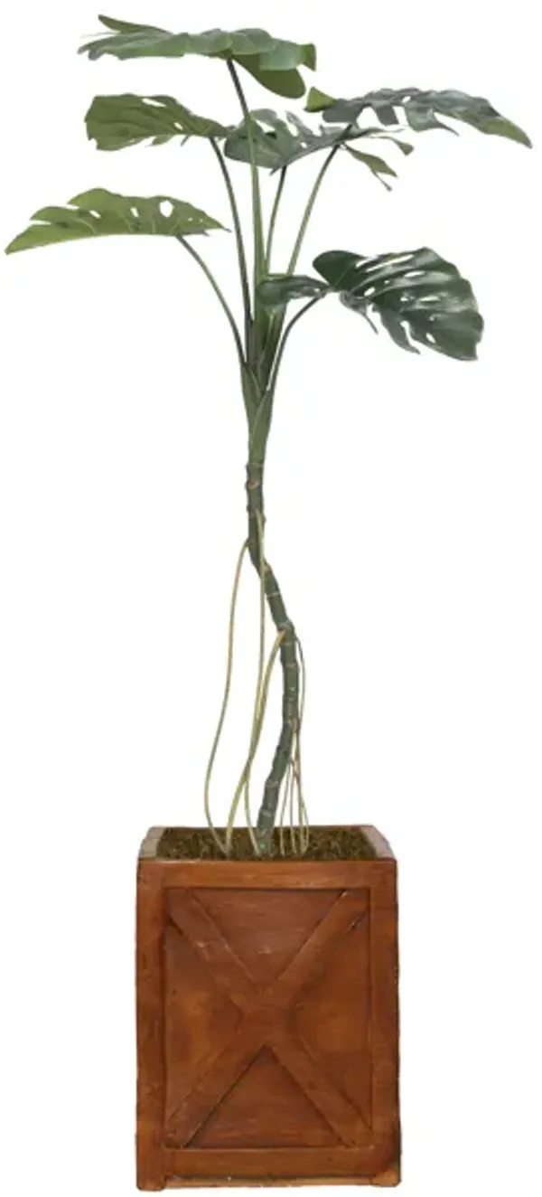 Artificial Monstera plant | 48" Vintage real touch | Tropical Decor by Vintage Home